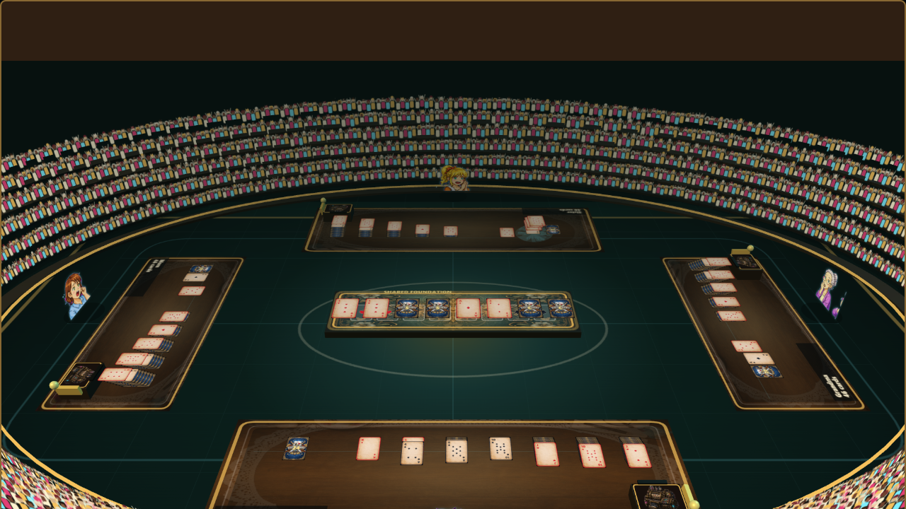 Battletaire 3D stadium boss camera with multiplayer boards and broadcast framing.
