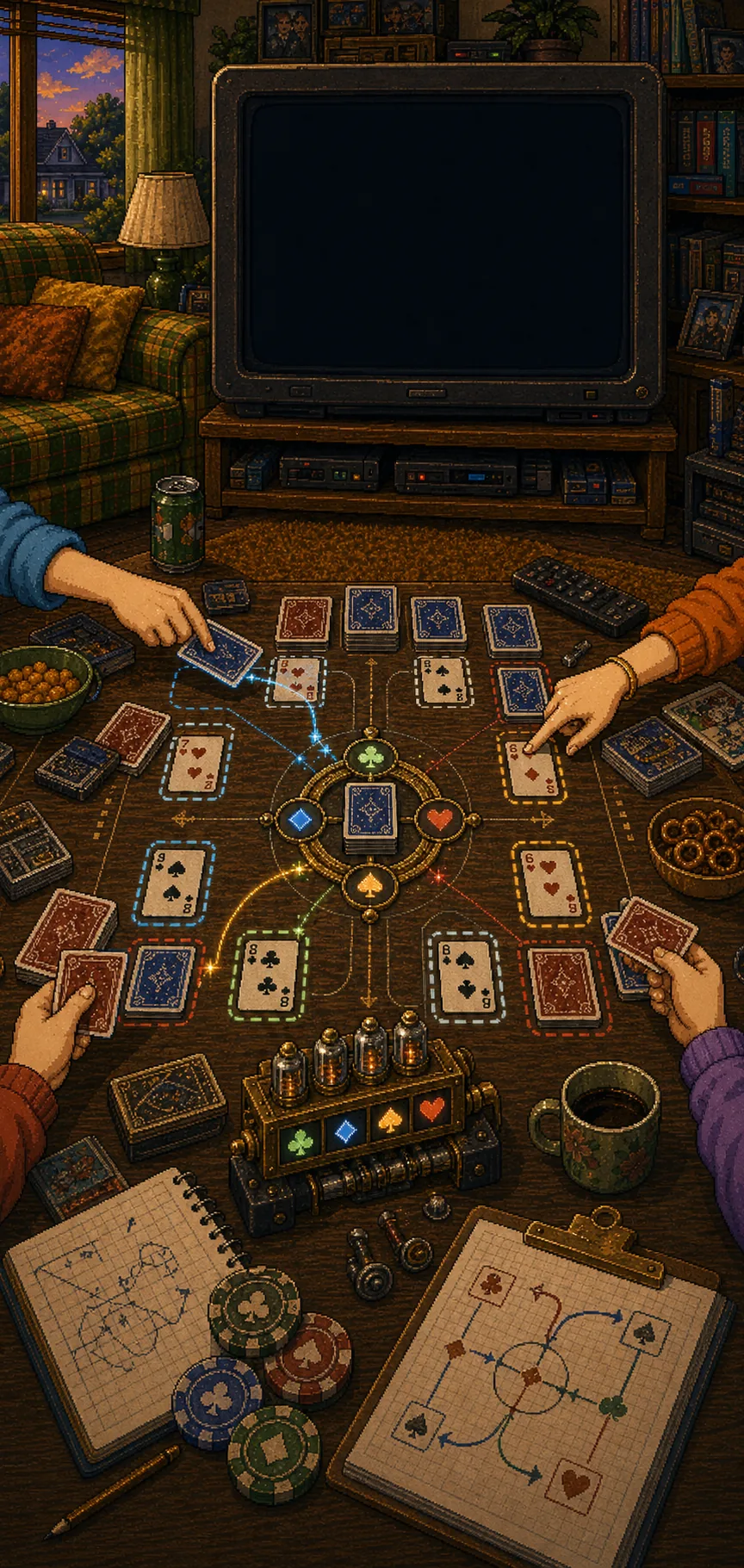Battletaire multiplayer solitaire race with shared foundations and arcade PvP table pressure.